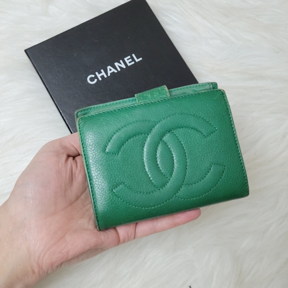 CHANEL Handbags - CHANEL Green Wallet